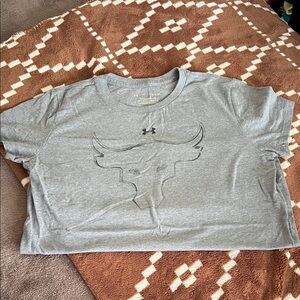 Under Armour Heather Gray Short Sleeve Tee with Bull Graphic